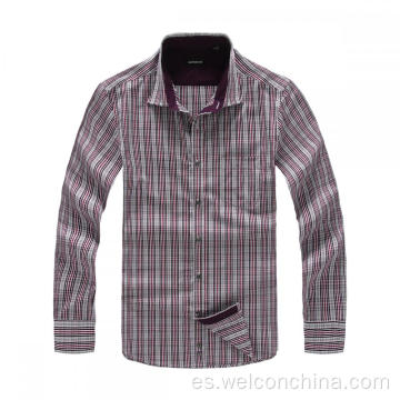 Camisa de hombres de rayas finas 100% algodón de pecho individual